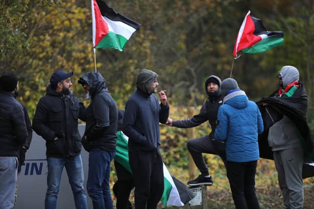 Protesters in Ampthill, photo from Palestine Action