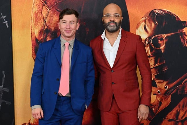 US actor Jeffrey Wright (R) and Irish actor Barry Keoghan (L) arrive for "The Batman" world premiere. (Photo by ANGELA WEISS/AFP via Getty Images)