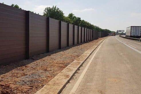The noise barrier will be made from recycled plastics and last three times longer than the wooden barrier it replaces