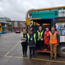 Volunteers on the WoW Bus at Bedford Bus Station