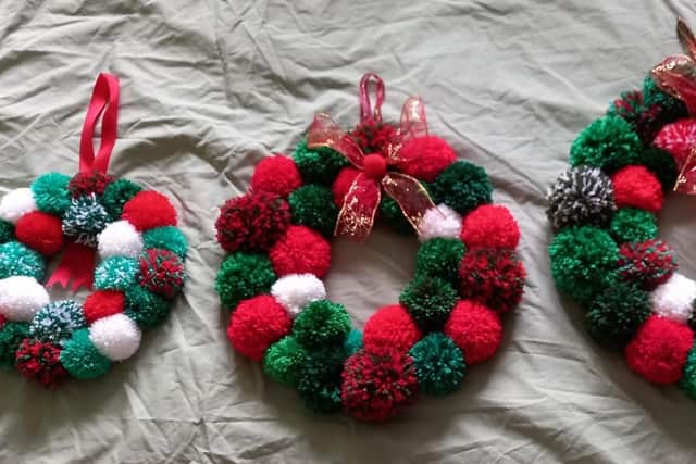 Just some of the stunning festive decorations - like these Christmas wreaths - that will be available at the Bedford MS Therapy Centre's Winter Craft Festival on Saturday (November 25)
