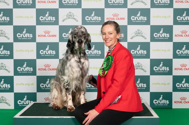 Vickie Hollis with Teddy at Crufts 2024 (Picture: BeatMedia/The Kennel Club)