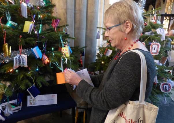 Julia Jarman takes closer look at one of the decorated trees