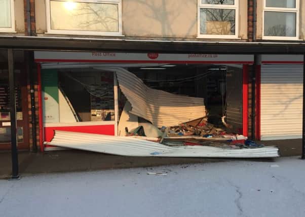 A ram raid at Pinners News Agent and Post Office saw the perpatrators escape with cash in the tens of thousands. Picture courtesy of Rob Vernon