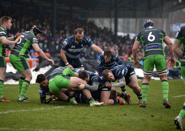 Action from the Blues win over Yorkshire Carnegie last weekend