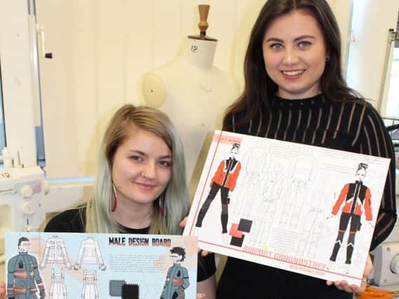 Holly Varney-Lonsdale and Summer Gill with their designs