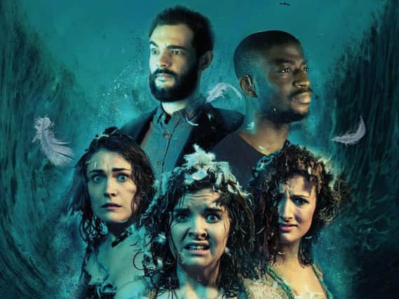 The play imagines the Sirens being exiled from ancient Greece and finding themselves washed up on Hastings beach in 2018