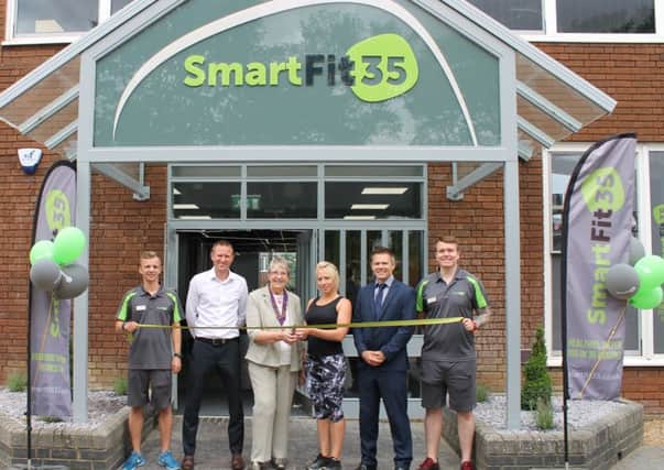Ribbon cutting ceremony at SmartFit35 with Olympic Medallist Gail Emms and Cllr Wendy Rider
