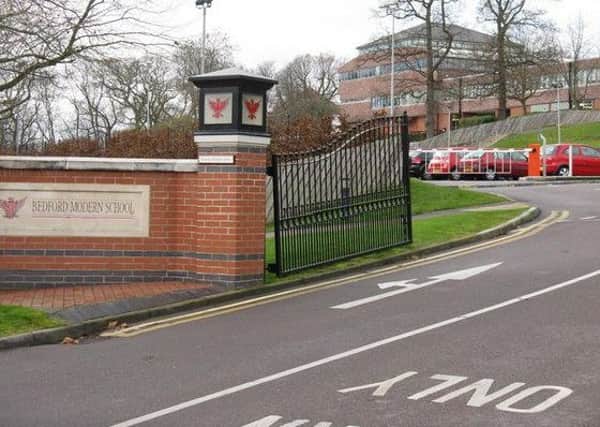 Improvements are being made to  the entrance to Bedford Modern School