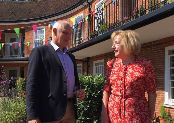 Nick Phillips, new CEO of the Almshouse Association, with Alison Phillipson, chairman of the trustees of Christie House, Bedford
