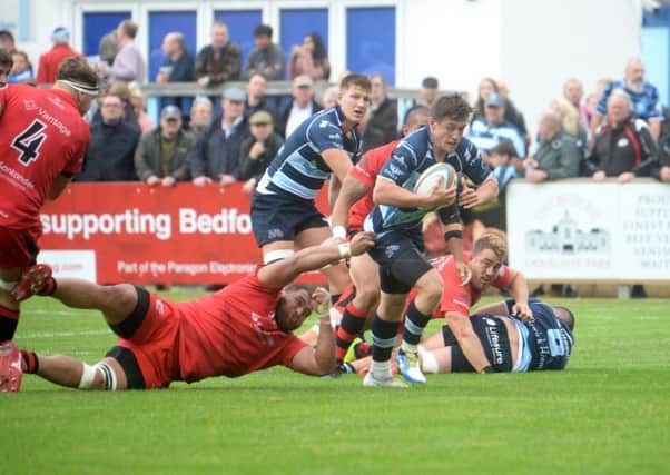 Action from Bedford's win over Jersey on Saturday