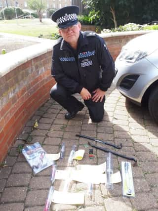 Police have found seven knives in Bedford during weapons sweeps on the third day of Operation Sceptre, a week-long operation to tackle knife crime.