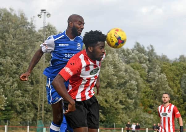 Action from Bedford Town's win over Kempston