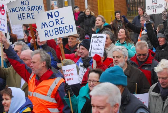 Protest held at Rookery Pit, Stewartby