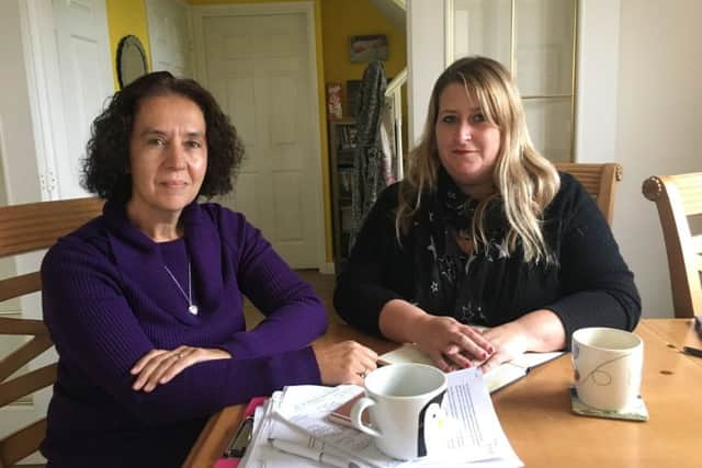 Members of the SSC Action Group, which is bringing together unhappy families of students from Cauldwell, Shackleton and Shortstown primary schools. Karen Chamberlain (left) and Kim Owens (right)