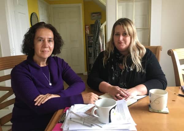 SSC Action Group, which is bringing together unhappy families of students from Cauldwell, Shackleton and Shortstown primary schools.
Karen Chamberlain (left) and Kim Owens (right)