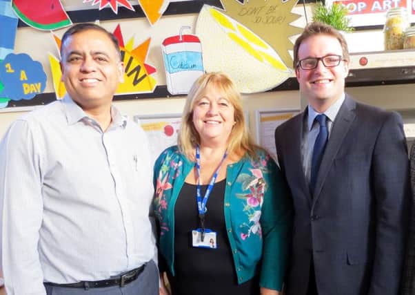 At the opening of the music and dance hub are Mohammad Yasin MP, Ruth Wilkes and Cllr Henry Vann.