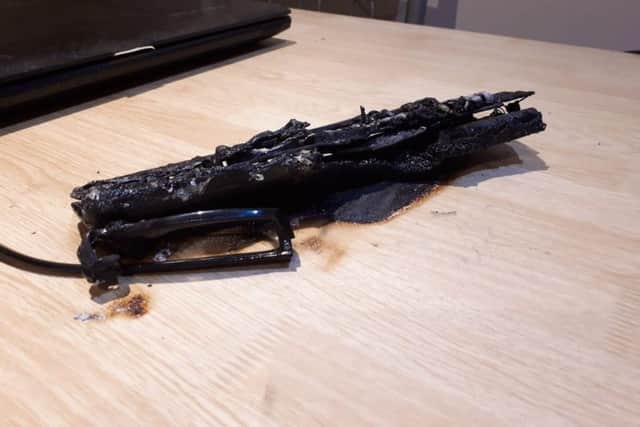 Adam's remote for his Hitachi TV burst into flames