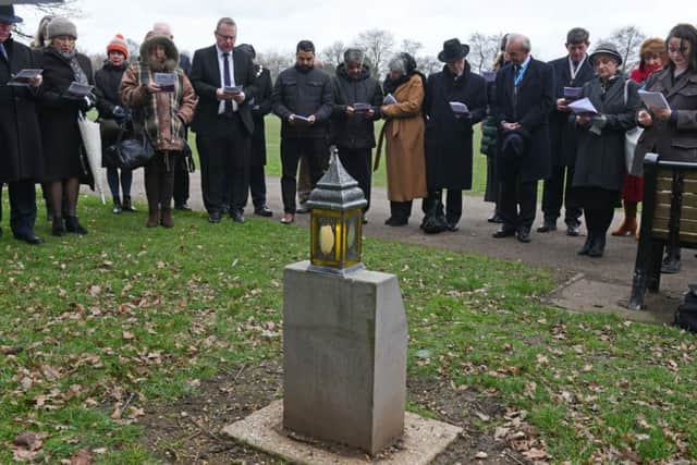 A service was held at the Anne frank plaque in Russell Park
