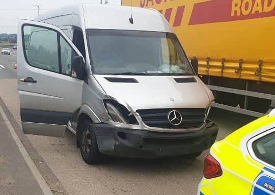 The van was stopped by officers from the Roads Policing team and the Dunstable Community Team. Photo from Central Community Team Twitter Page @CentralBedsCPT