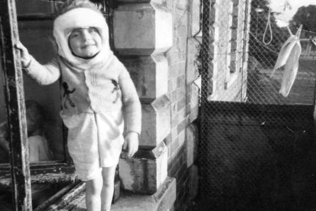 Ian Cook as a child, when he was suffering from tuberculosis of the spine and had to wear a full body cast
