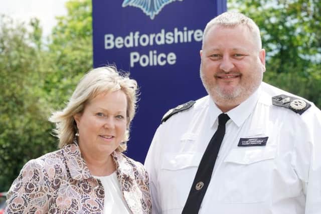 Police and crime commissioner Kathryn Holloway with Chief Constable Garry Forsyth
