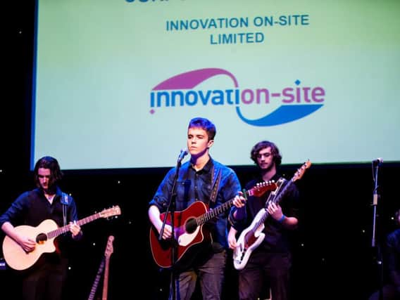 Innovation On-Site are again among sponsors of this years forthcoming event. Photograph here of 2018 awards evening with entertainment by Bedford College performing arts students