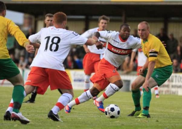 Aaron O'Connor in action against Hitchin during pre-season