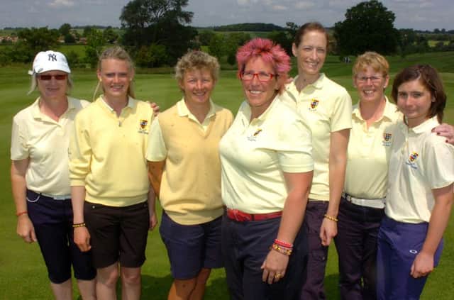 MBTC-26-06-13 Bedfordshire Ladies Golf Team .

Members of the Bedfordshire Ladies Golf Team at the Eastern Counties Ladies County Week, Bedfordhsire Golf Club, Stagsden.

Captain Celia Holden(pink hair)