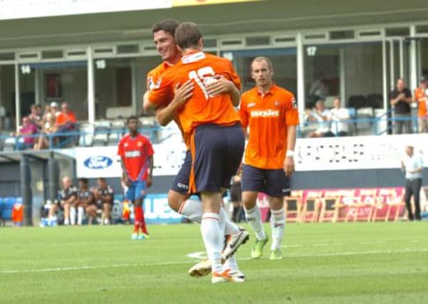 Ronnie Henry celebrates with Shaun Whalley on Saturday