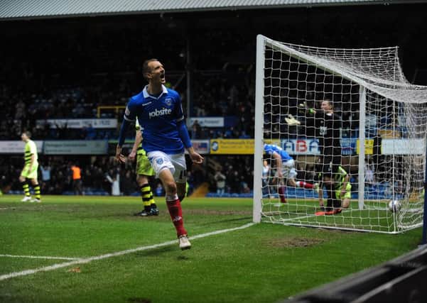 29/12/12_SPORT
Action from Pompey vs Yeovil Town at Fratton Park.
Paul Benson celebrates pulling one back for Pompey.

Picture: Steve Reid (124184-050)