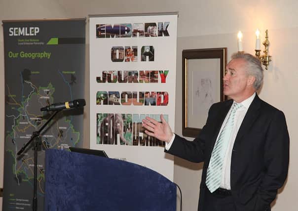 Glyn Jones of Luton Airport speaking at an Experience Bedfordshire meeting at Luton Hoo. Pic: AC Photography www.acpclick.com