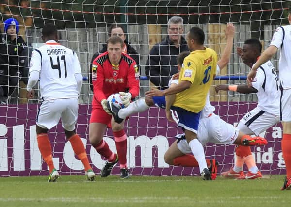 Action from Town's 0-0 draw against Staines