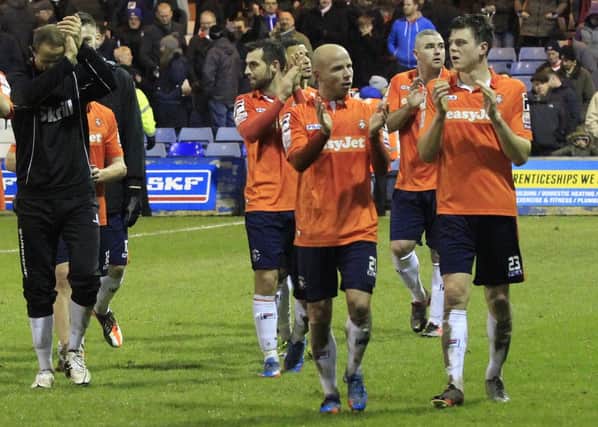 Hatters players take the applause after going top on Saturday