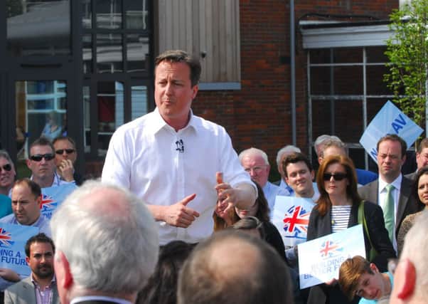 Prime Minister David Cameron in Bedfordshire in 2011.