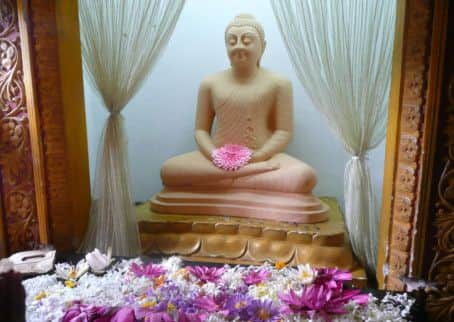 One of the Buddhas at the 'Temple of the Tooth' in Kandy.