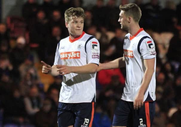 Cameron McGeehan with Fraser Franks against Macclesfield