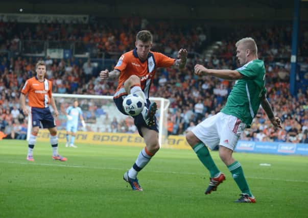 Action from Luton's 0-0 draw with Wrexham last season