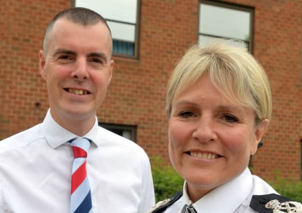 Chief Constable Colette Paul with PCC Olly Martins.