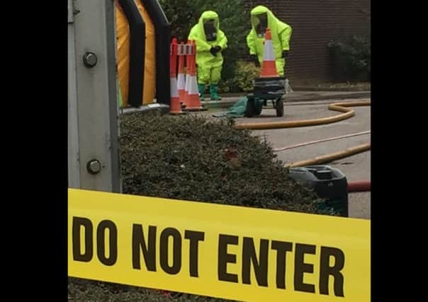 Fire fighters wear full kit to tackle chemical leak