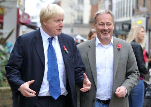 Boris Johnson in Bedford with MP Richard Fuller