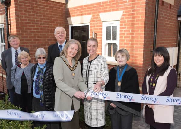 Ampthill Mayor Cllr Sue Hinkin opens Lime Tree Court.