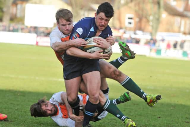 Match action from Bedford Blues' victory over Ealing. Picture (c) June Essex