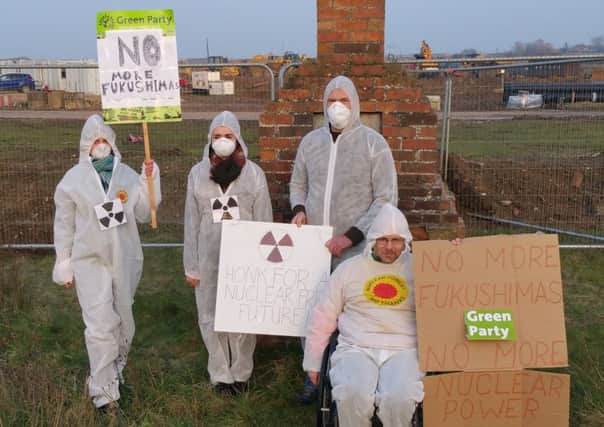 Bedford Green Party mark the fifth anniversary of the Fukushima nuclear disaster PNL-160316-094624001
