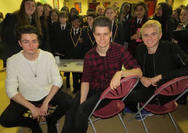 Dublin boy band Taken at Biddenham International School and Sports College.