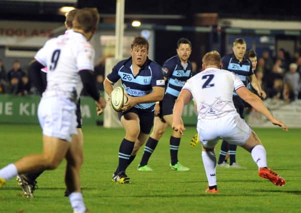 Charlie Clare in action for the Blues. Picture (c) June Essex