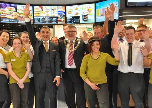 Mayor Dave Hodgson at the new look McDonalds, at Aspects Leisure Park