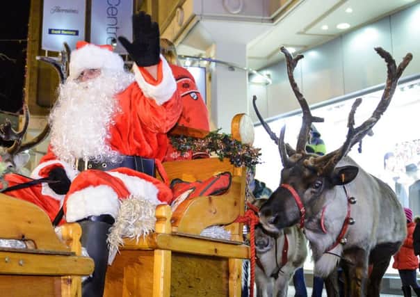 Santa with his real reindeer