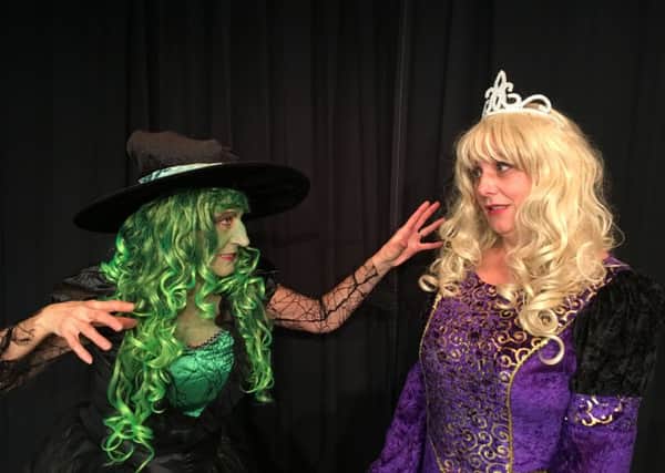 Julie Robinson as Hogben, the wicked witch of the north, and Karen Abrahams as Sleeping Beauty