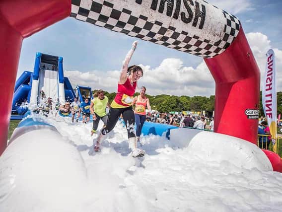 Finishing a race in the foam